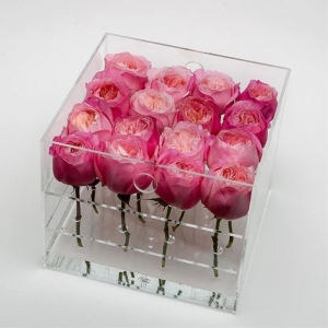 Customized Luxury Acrylic Flower rose Box with drawer 