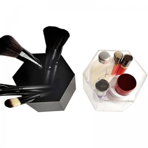 Factory Made Acrylic Divided Cosmetic Organizer Brush Holder 