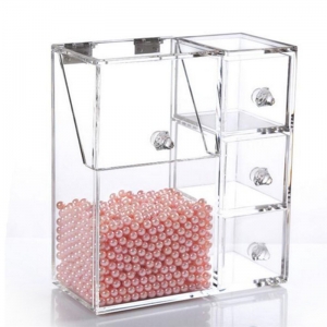 New Arrival Acrylic Makeup Brush Holder With Flip Lid 