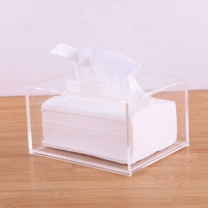 Custom office clear acrylic tissue box 