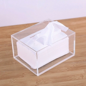 Custom office clear acrylic tissue box 