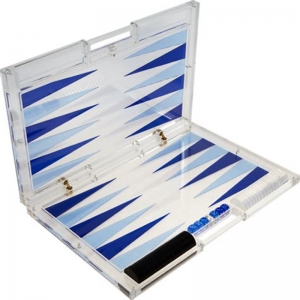 NEW! DELUXE ACRYLIC BACKGAMMON SET - LUXE CRYSTAL BOARD GAME by OnDisplay 