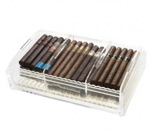 Clear acrylic cigar humidor case 