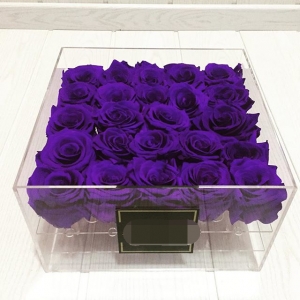 Wedding Deluxe Crystal 25 Roses Box Custom Acrylic Signature 25 Bloom Box 