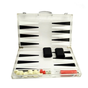 Square shape best selling plexiglass backgammon set 