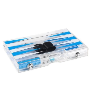 Square shape best selling plexiglass backgammon set 