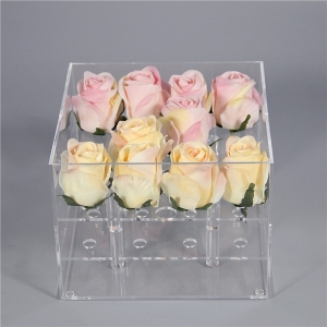 Special Customized clear 16 rose Acrylic Flower Box 