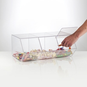 Clear acrylic candy case 3 diveders 
