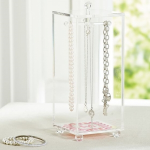 Clear acrylic necklace tree stand jewelry display 