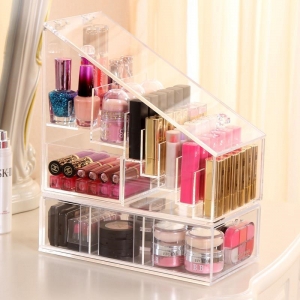 Wholesale acrylic cosmetic makeup organizer with drawers 