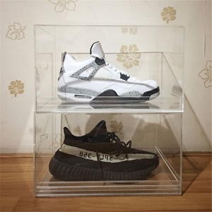 Two tiers clear acrylic shoe display case 