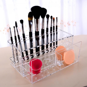 Clear acrylic makeup brush organizer storage 