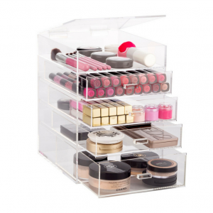 Acrylic bathroom 5 drawer makeup organizer 