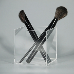 Square clear acrylic makeup brush holder 