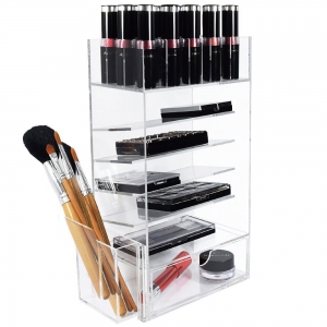 Acrylic clear custom lipstick organizer 10 spaces 