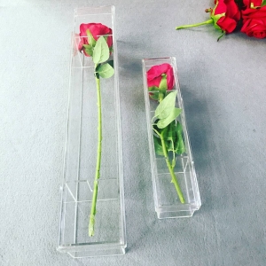 Waterproof clear acrylic flower box for rose with long stem 