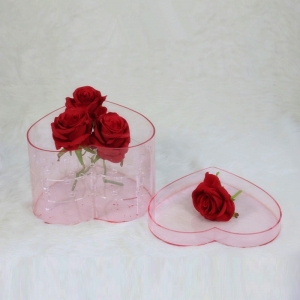 Custom heart shape acrylic flower display 