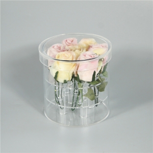 7 roses round custom acrylic luxury flower box 