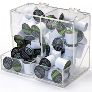 Acrylic Display Bin, Countertop, 3 Compartments - Clear 