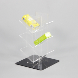 Standing acrylic supermarket clear display stand 