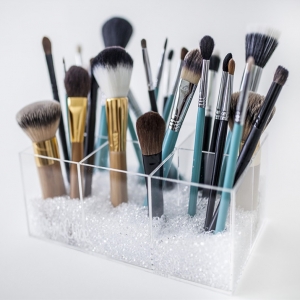 Acrylic lucite 6 divided parts makeup brush holder 