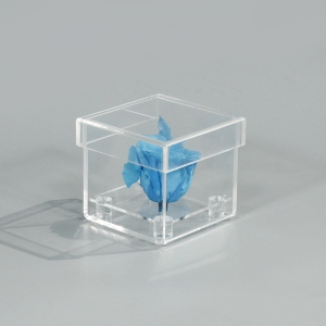 Single square clear acrylic flower display box