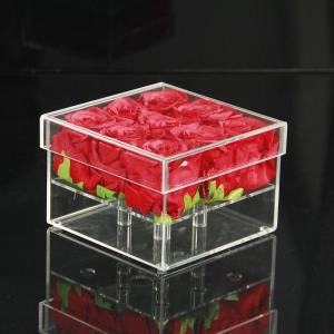 acrylic flower boxes wholesale chealr flower display box with holes 