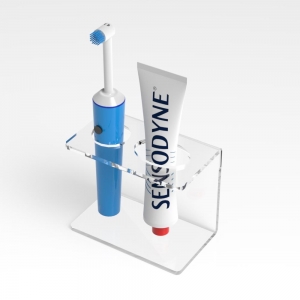 Customized Acrylic Toothbrush Toothpaste Holder Bathroom Organizer 