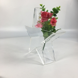 Pentacle shaped clear acrylic flower box 