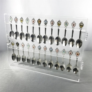 Acrylic wall mounted souvenir spoon display case 