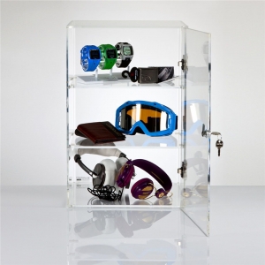 Clear wall mounted 3 tiers acrylic display cabinet 