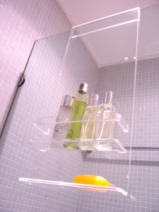 Factory sale of Clear hanging acrylic bathroom shower caddy 