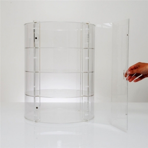 Round wall mounted 3 tiers acrylic display cabinet 