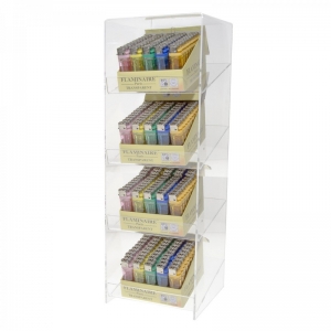 wholesale 4 tier large clear acrylic cigarette lighter display shelf case 