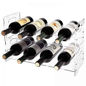 Transparent perspex wine champagne bottle rack stackable 