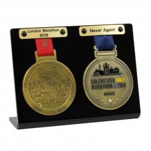 Customized Desktop Acrylic Double Medal Display Holder 