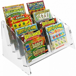 4 tier clear acrylic countertop scratch card display 