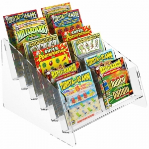 6 tier clear acrylic countertop scratch card display 