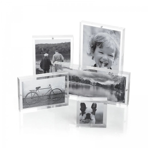 Free standing thick acrylic magnetic photo frame 
