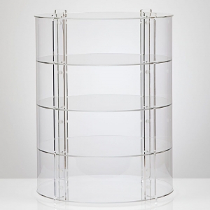 Acrylic Circular Display Case cabinet with adjustment tiers 