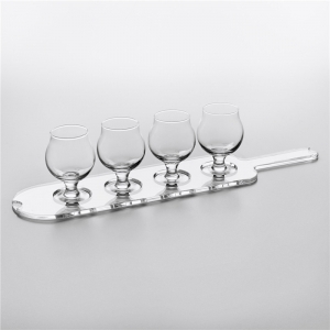 cheap wholesale clear acrylic beer wine bottle flight paddle for restaurant 