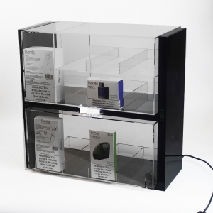 Perspex display cabinet with lock
