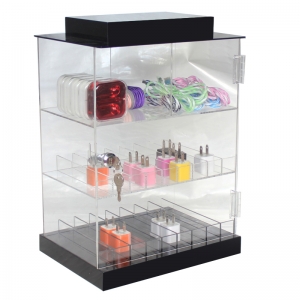 3 tiers acrylic cigarette display case with lock 