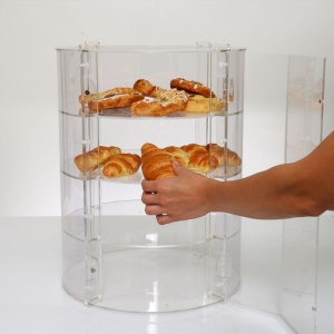 Yageli factory custom acrylic food display cabinet bread storage display stand 