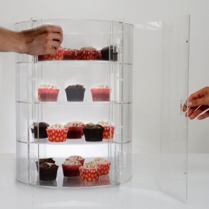Customized acrylic cupcake storage display stand food display cabinet 