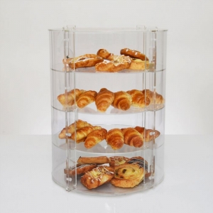 Yageli factory custom acrylic food display cabinet bread storage display stand 