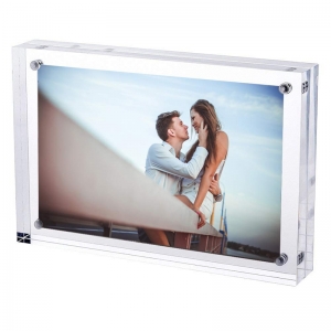 Double sided perspex block photo frame 