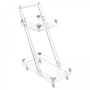 Modern clear kitchen carts acrylic serving cart by coaster 