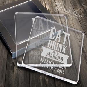 clear square lucite cup display acrylic cocktail napkin coasters 