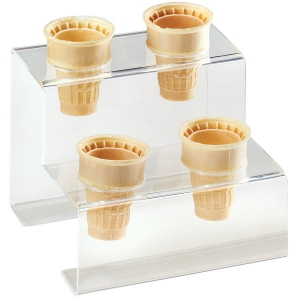 Factory Price Four Cone Clear Acrylic Ice Cream Cone Holder 